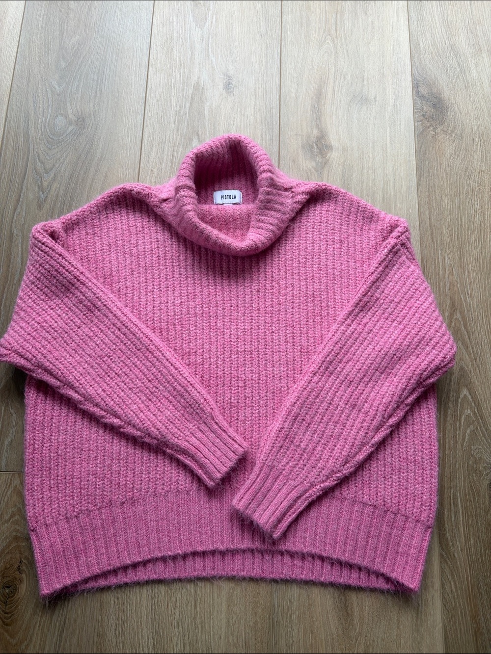 pistola Rose-Pink Turtleneck Ribbed Sweater